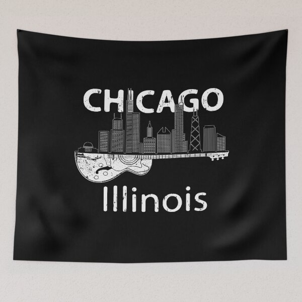 Item preview, Chicago Souvenir Men Illinois Gift Music Electric Guitar designed and sold by DSWShirts.