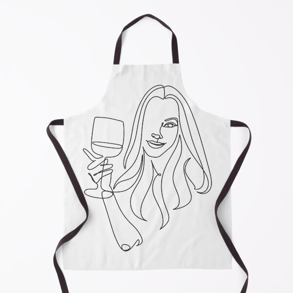 Item preview, Woman with wine glass line draw. Drawing with one continuous line. Linear glamor logo in a minimalistic style for a wine label. designed and sold by LineHome.