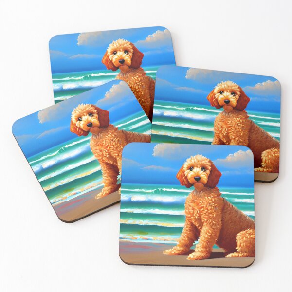 Item preview, Goldendoodle Beach Art designed and sold by GwendolynFrost.