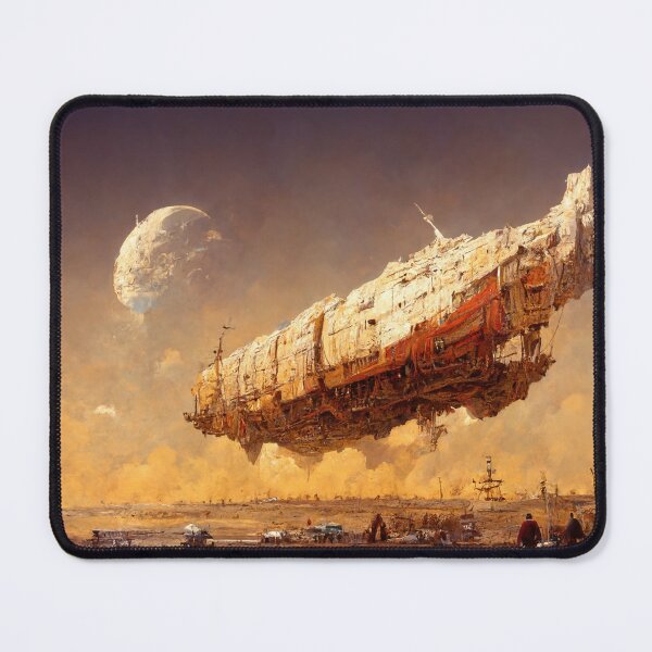 Item preview, Freighter over the Desert of Londor designed and sold by neon-nova.