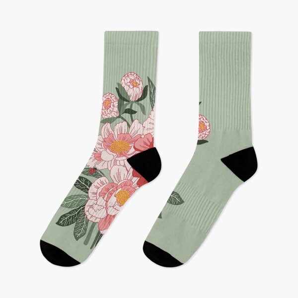 Item preview, Peony bouquet on mint designed and sold by Ema Tudose.