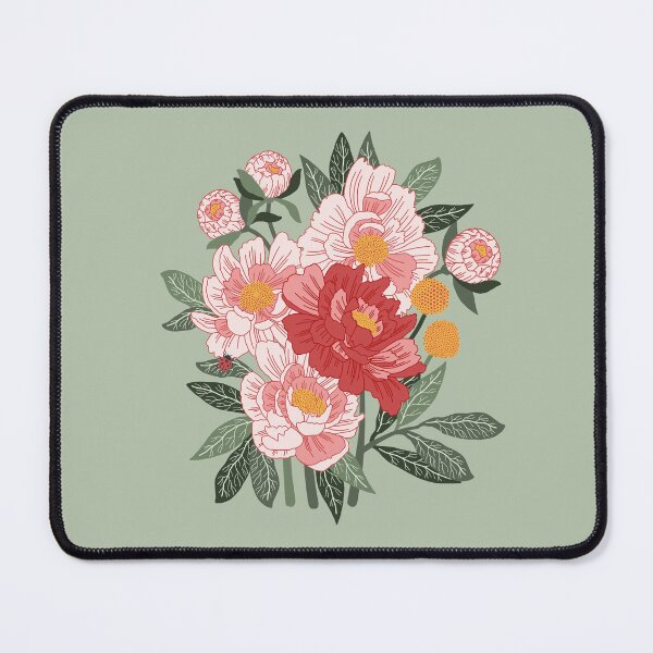 Item preview, Peony bouquet on mint designed and sold by Ema Tudose.