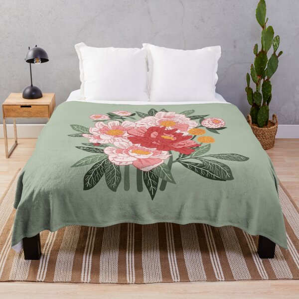 Item preview, Peony bouquet on mint designed and sold by Ema Tudose.