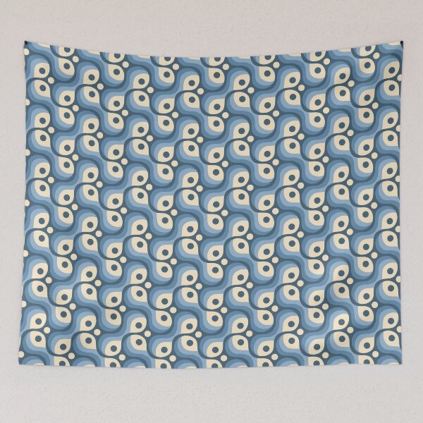 Item preview, 2201 - abstract retro pattern, blue designed and sold by RouCouCou.