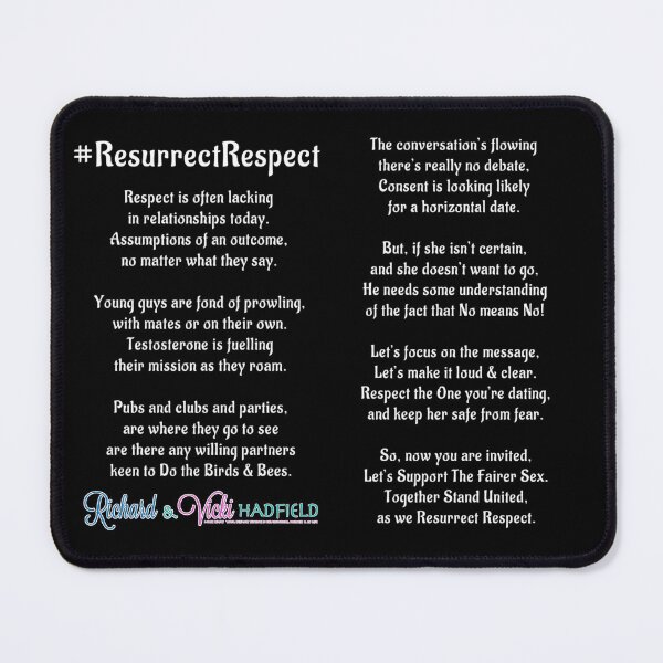 Item preview, ResurrectRESPECT.com poem : Richard and Vicki Hadfield - basic white text only designed and sold by Printable Pressies.