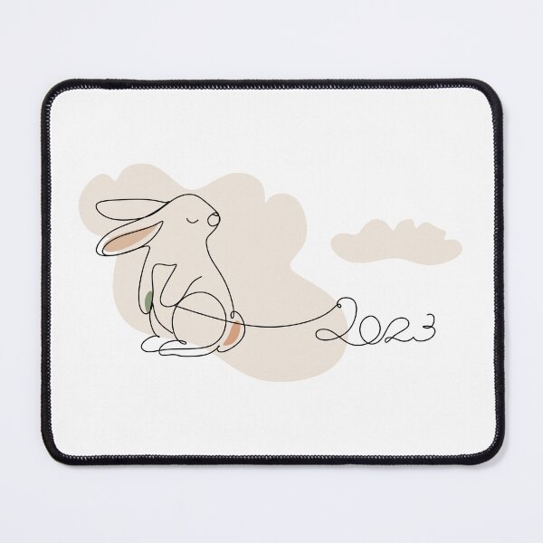 Item preview, Continuous one line drawing of Bunny symbol of 2023 year. Fluffy rabbit silhouette with ears in simple linear style for winter design greeting card and web banner. Doodle Vector illustration designed and sold by LineHome.