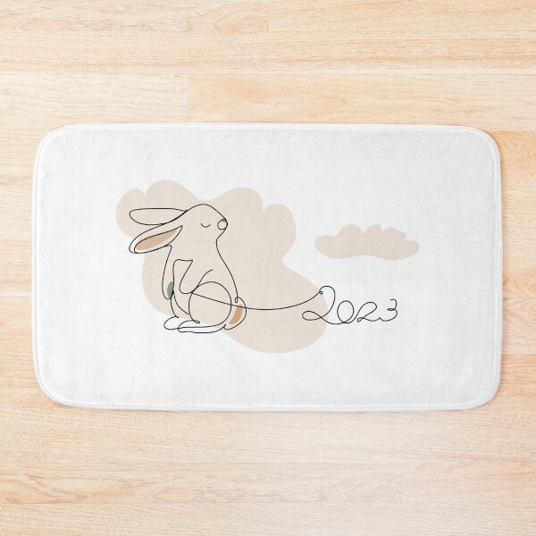 Item preview, Continuous one line drawing of Bunny symbol of 2023 year. Fluffy rabbit silhouette with ears in simple linear style for winter design greeting card and web banner. Doodle Vector illustration designed and sold by LineHome.
