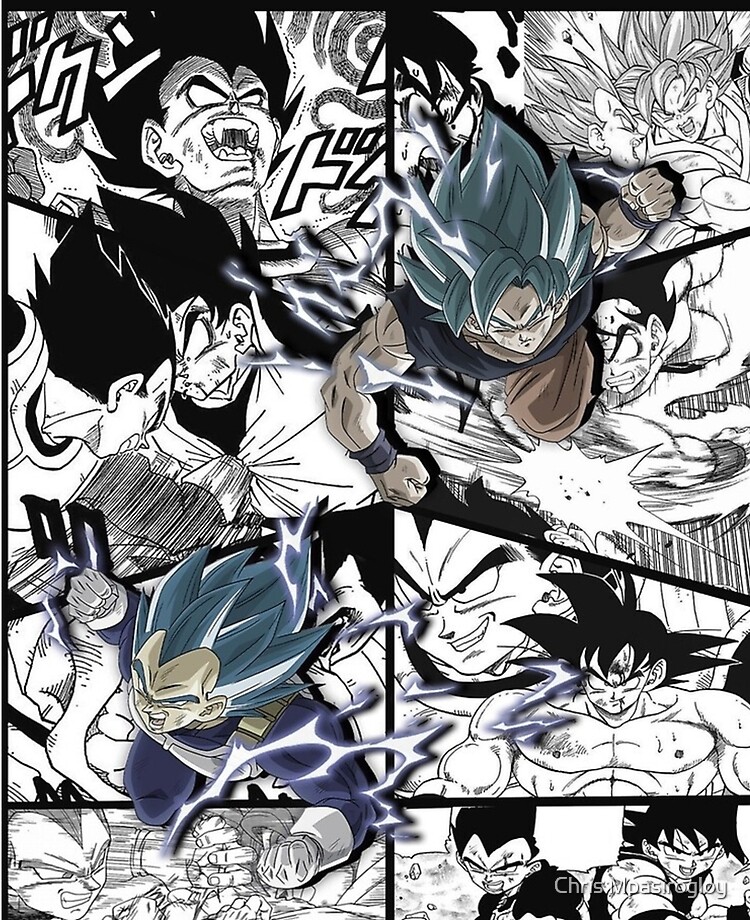 Black ssj2 vs Vegeta ssj2 y blue manga a color