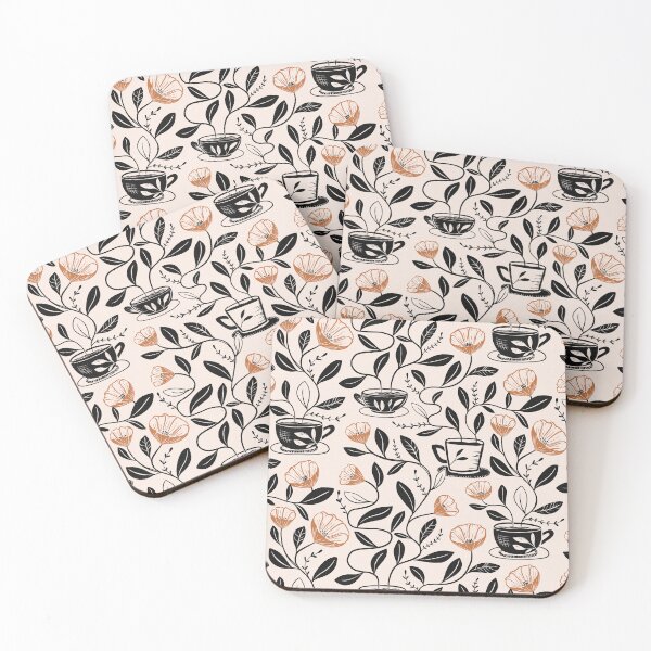 Item preview, Flower Coffee Repeat Pattern designed and sold by wecouldall-be.