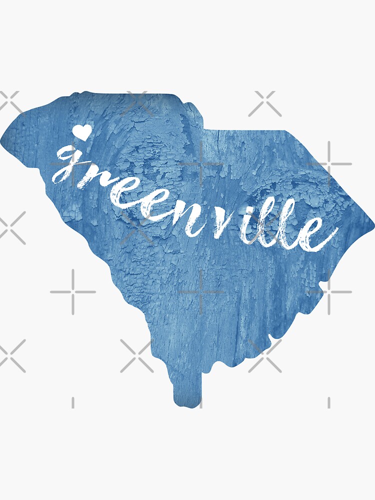 "Greenville South Carolina Wood Grain" Sticker for Sale by esskay