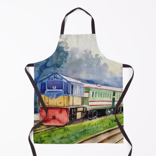 Item preview, Hand Drawn Water Color Train Railway Station Art designed and sold by JTS STORE.