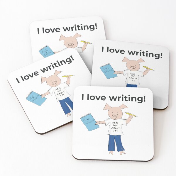 Item preview, I love writing! Left handed writer.  Introverts designed and sold by PiggingJapan.