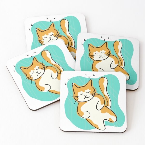 Item preview, cute orange cat sleeping blissful and carefree designed and sold by MaddaMom.