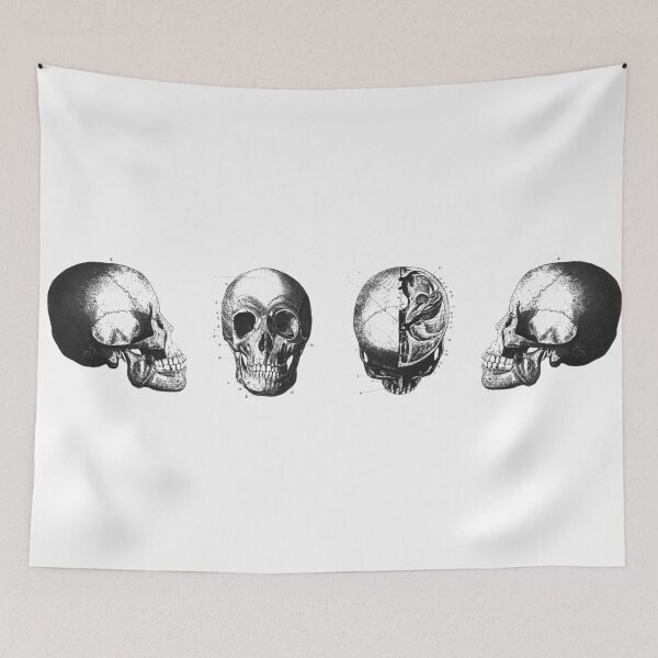 Item preview, Four Skulls - Vintage Engraving - Antique Black and White designed and sold by MadZakkaGraphic.