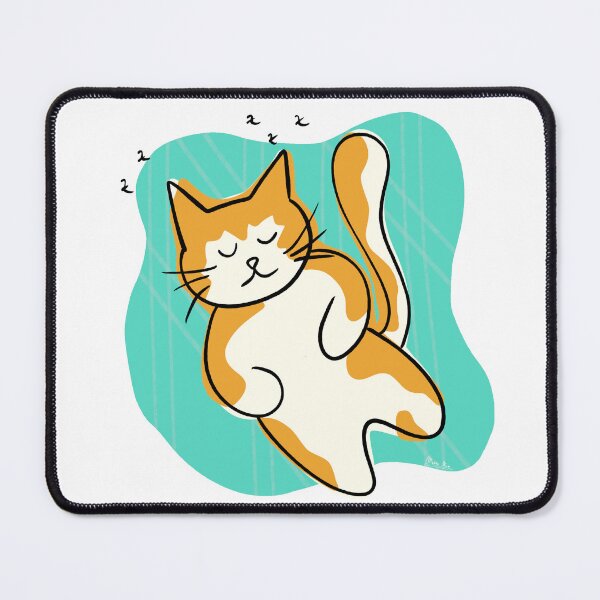 Item preview, cute orange cat sleeping blissful and carefree designed and sold by MaddaMom.