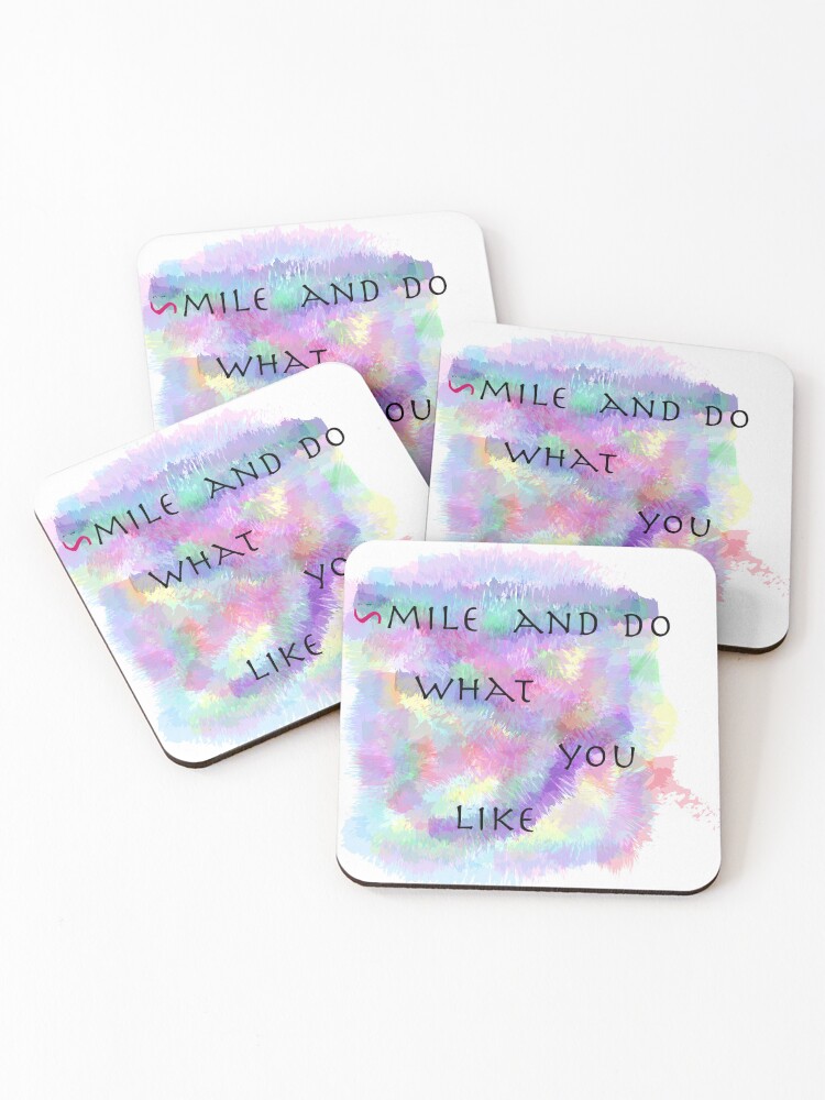 Thumbnail 1 of 5, Coasters (Set of 4), Smile designed and sold by jee532.
