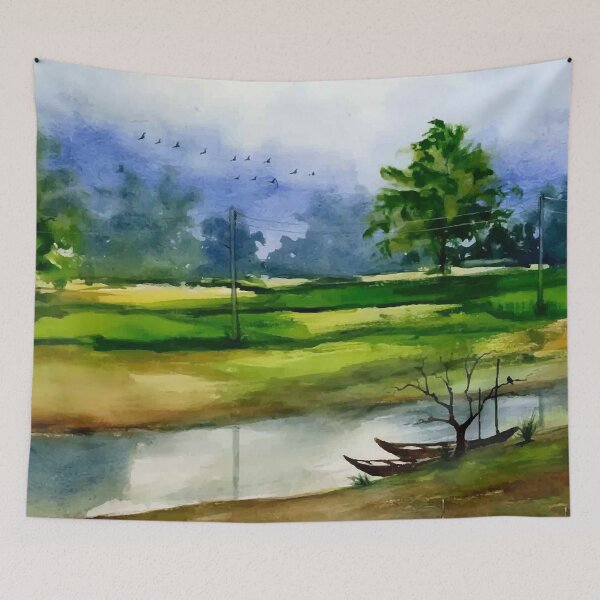 Item preview, Hand Drawn Water Color Nature Land Scape Art designed and sold by JTS STORE.