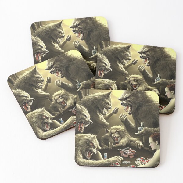 Item preview, Werewolves playing poker  designed and sold by dwhowe.