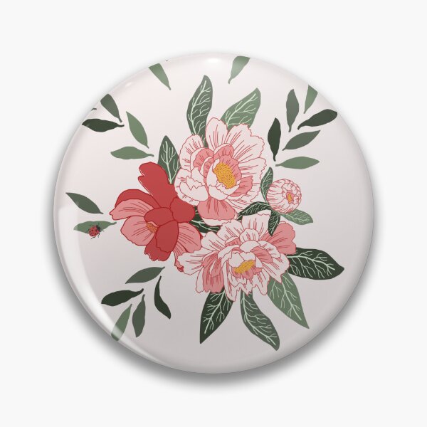 Item preview, Peonies and orange balls on light pink background designed and sold by Ema Tudose.