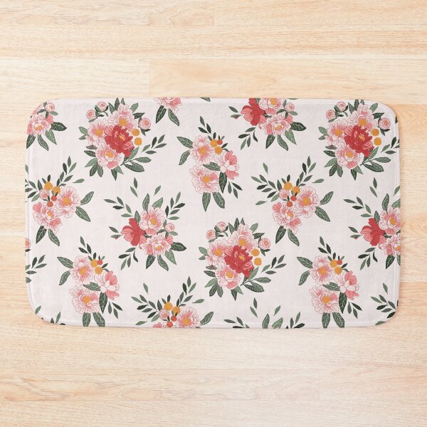Item preview, Peonies and orange balls on light pink background designed and sold by Ema Tudose.