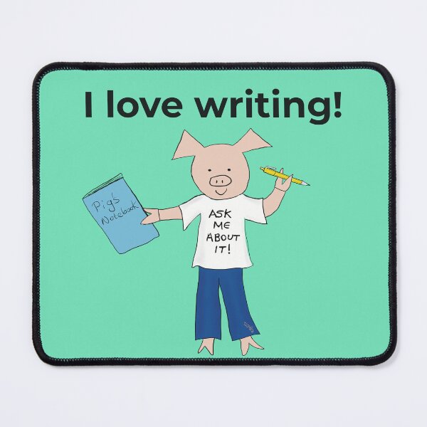 Item preview, I love writing! Left handed writer.  Introverts designed and sold by PiggingJapan.