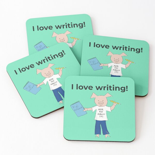 Item preview, I love writing! Left handed writer.  Introverts designed and sold by PiggingJapan.