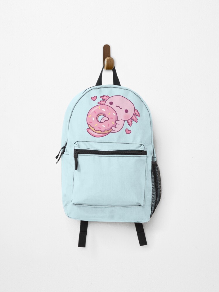 Cute Axolotl Hugging Donut Backpack for Sale by rustydoodle Redbubble