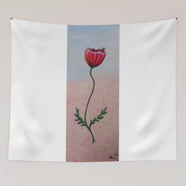 Item preview, SINGLE POPPY WITH BEE designed and sold by Mackenzie Moulton International Artist .