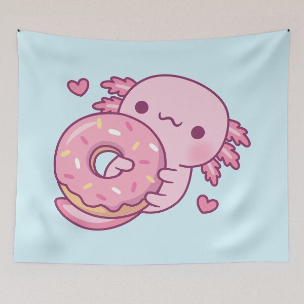 Item preview, Cute Axolotl Hugging Donut designed and sold by rustydoodle.