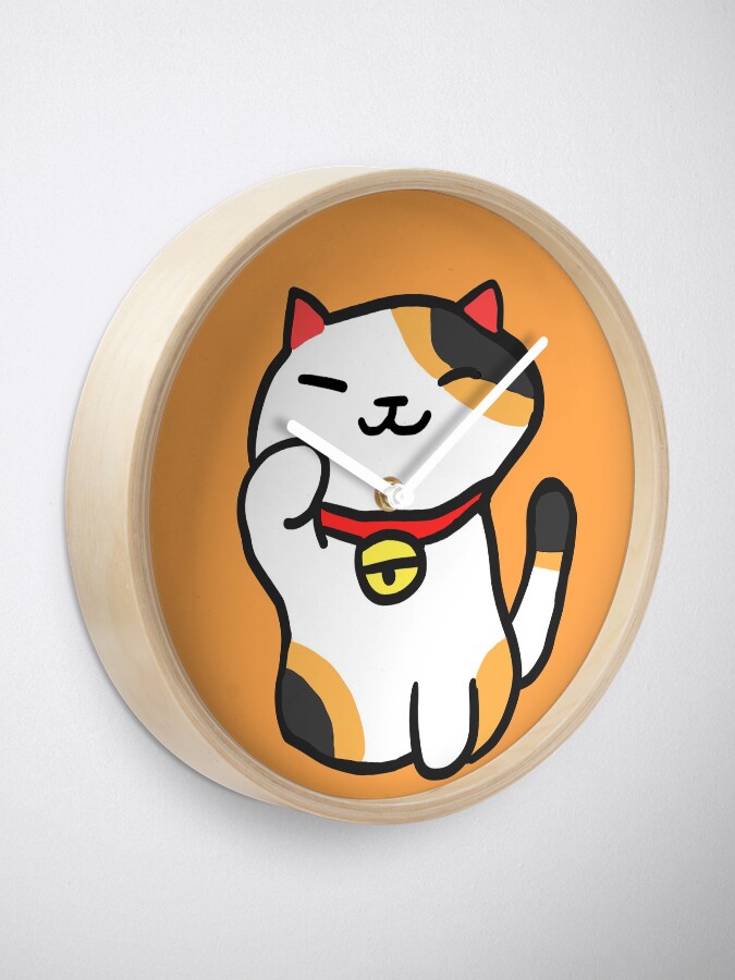 lucky cat clock