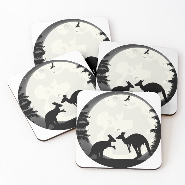 Item preview, Kangaroo in the background of the moon in a circle designed and sold by HarriPaloma.