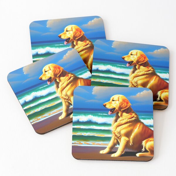 Item preview, Golden Retriever Beach Art designed and sold by GwendolynFrost.