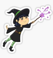 Kleine Hexe Girl Sparkle Zauber Sticker