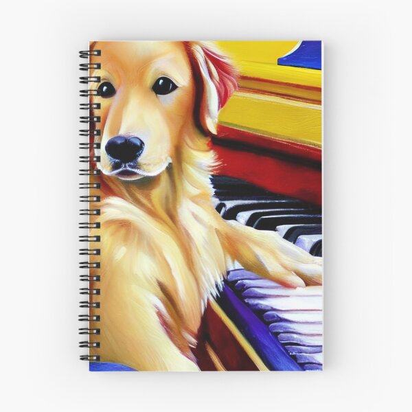 Aperçu de l'œuvre Golden retriever jouant du piano créée et vendue par GwendolynFrost.