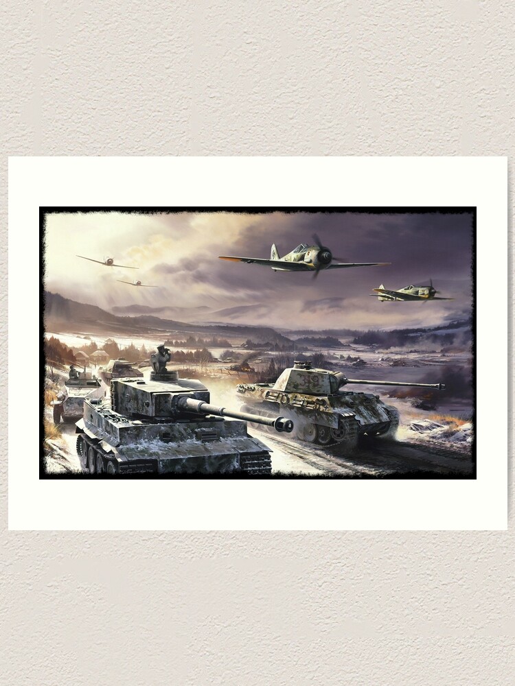 Lámina artística «Tanques de la Segunda Guerra Mundial, aviones en terreno  nevado» de AssetMagpie | Redbubble