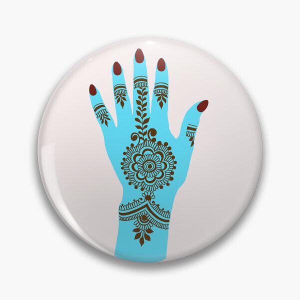 Item preview, Brown Henna on Fantasy Blue Hand designed and sold by HennaArtista.