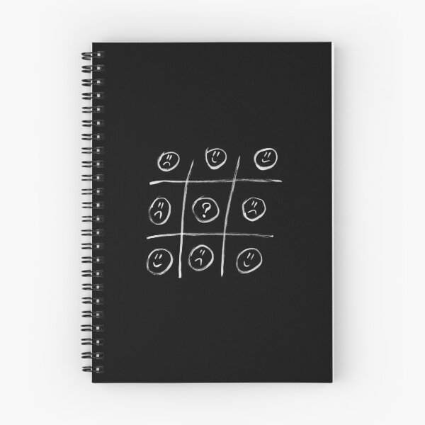Item preview, Pregunta sonriente Happy Sad Tic-Tac-Toe Blanco Negro designed and sold by RobotOverlords.