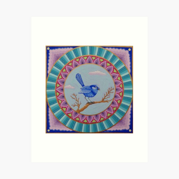 Item preview, Little Blue Fairy Wren Mandala designed and sold by Soozie Wray.