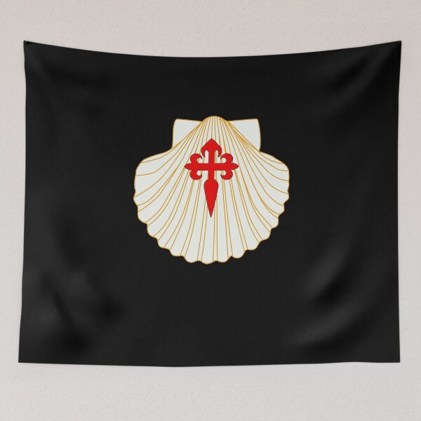 Item preview,  White Scallop with Red Cross Camino de Santiago de Compostela Shell Saint James Cross designed and sold by Brasilia.