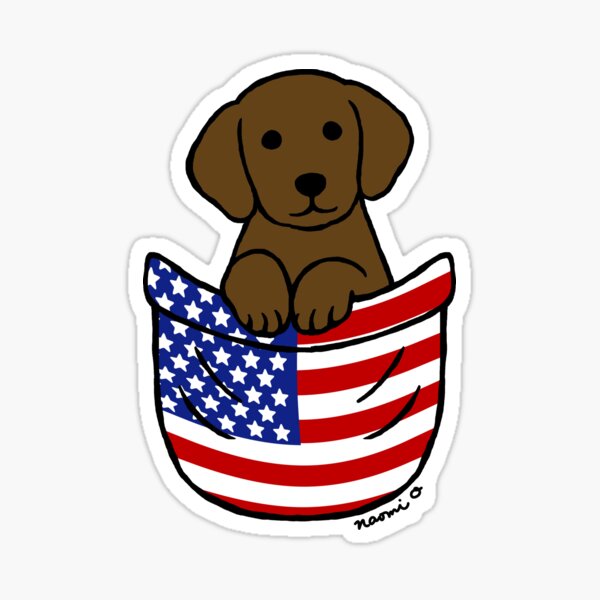 Chocolate Labrador Puppy Pocket Sticker