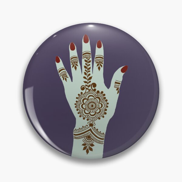 Item preview, Brown Henna on Fantasy Light Green Hand designed and sold by HennaArtista.