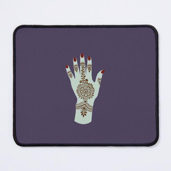 Item preview, Brown Henna on Fantasy Light Green Hand designed and sold by HennaArtista.
