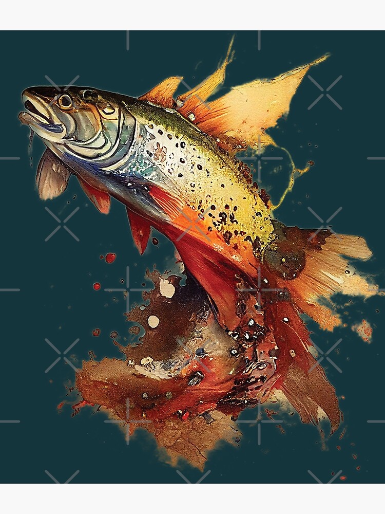 4 Set Trout Art Print, Vintage Bass Art Print, Fisherman Prints