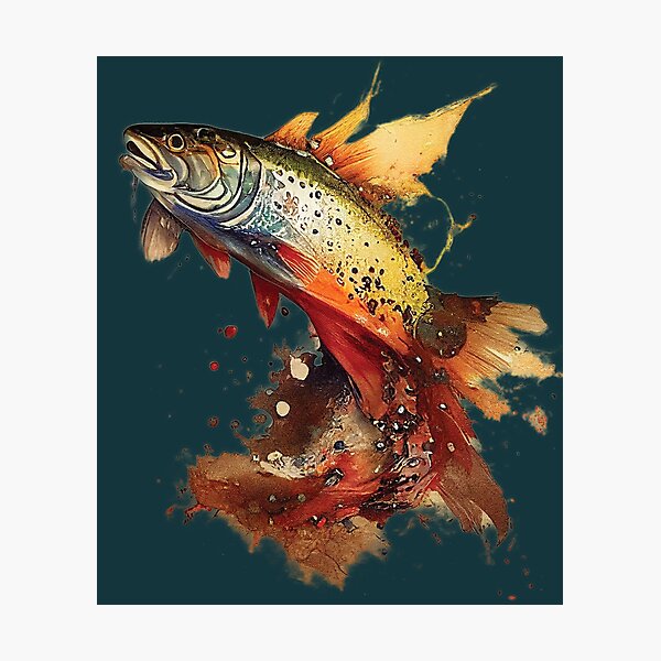 Jumping Trout Good ( Animals > Sea Life > Fish > Trout art) - 24x24x.25