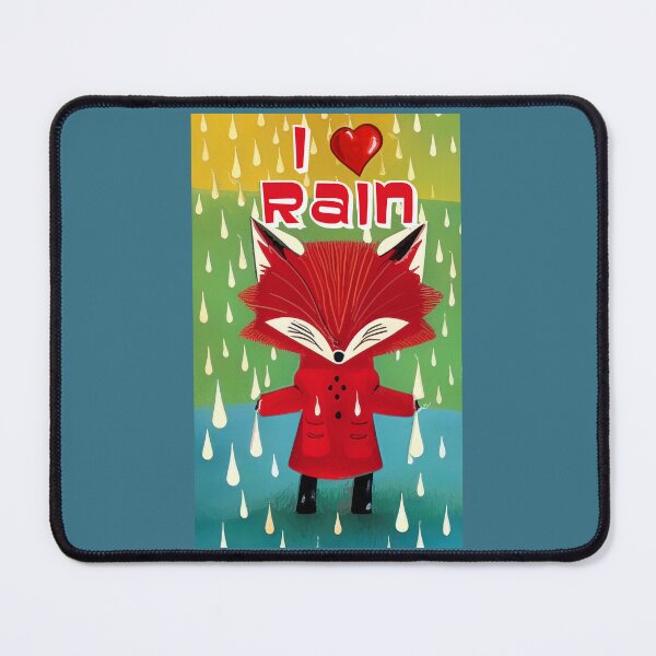 Item preview, I love (heart) rain (fox) designed and sold by SolidEarthArt.