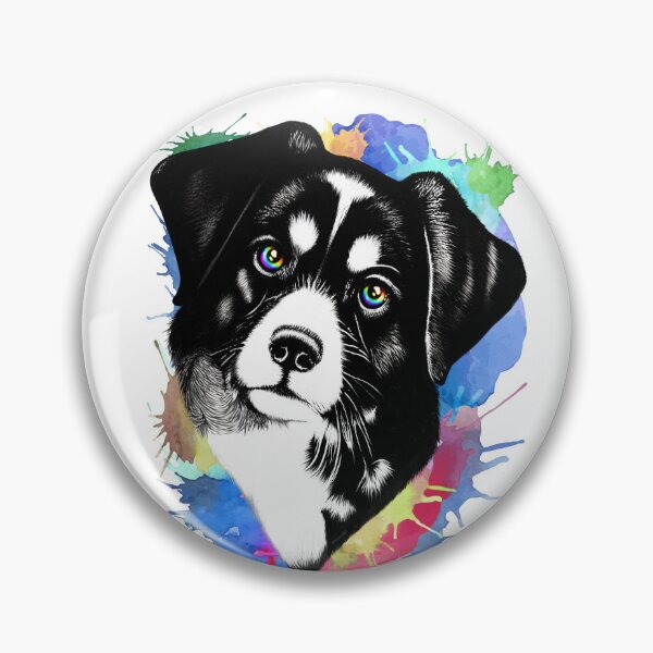Item preview, Dog Surreal Cute Portrait with Rainbow Eyes designed and sold by BluedarkArt.