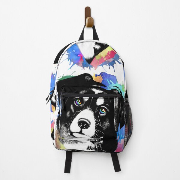 Item preview, Dog Surreal Cute Portrait with Rainbow Eyes designed and sold by BluedarkArt.
