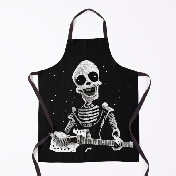 Item preview, skeleton rock on moon spooky halloween rock band concerts Happy Skeleton playing guitar designed and sold by joanaoberg.