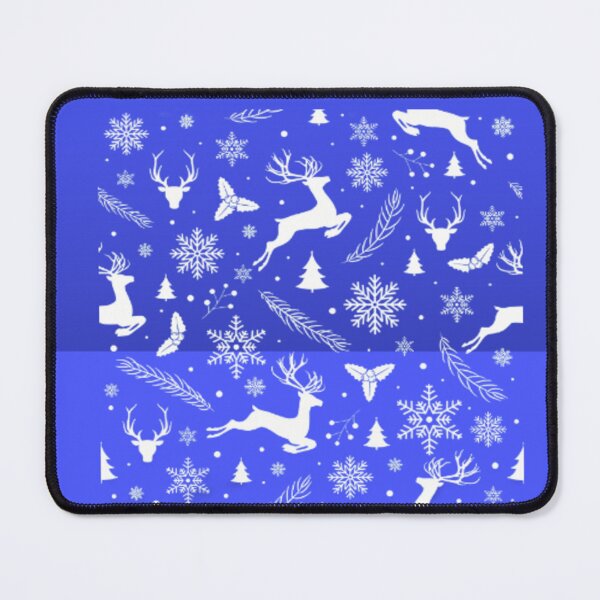 Item preview, Christmas patterns Christmas New Year toys gifts Christmas tree deer star antlers snowflakes twig white blue designed and sold by ErisMerch.
