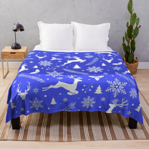 Item preview, Christmas patterns Christmas New Year toys gifts Christmas tree deer star antlers snowflakes twig white blue  designed and sold by ErisMerch.